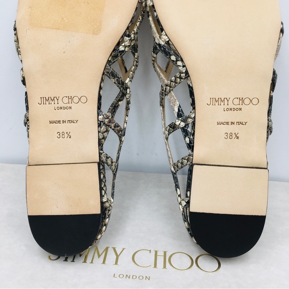 Jimmy Choo- SAI FLAT- Natural Snake Printed Leather - Picture 12 of 15